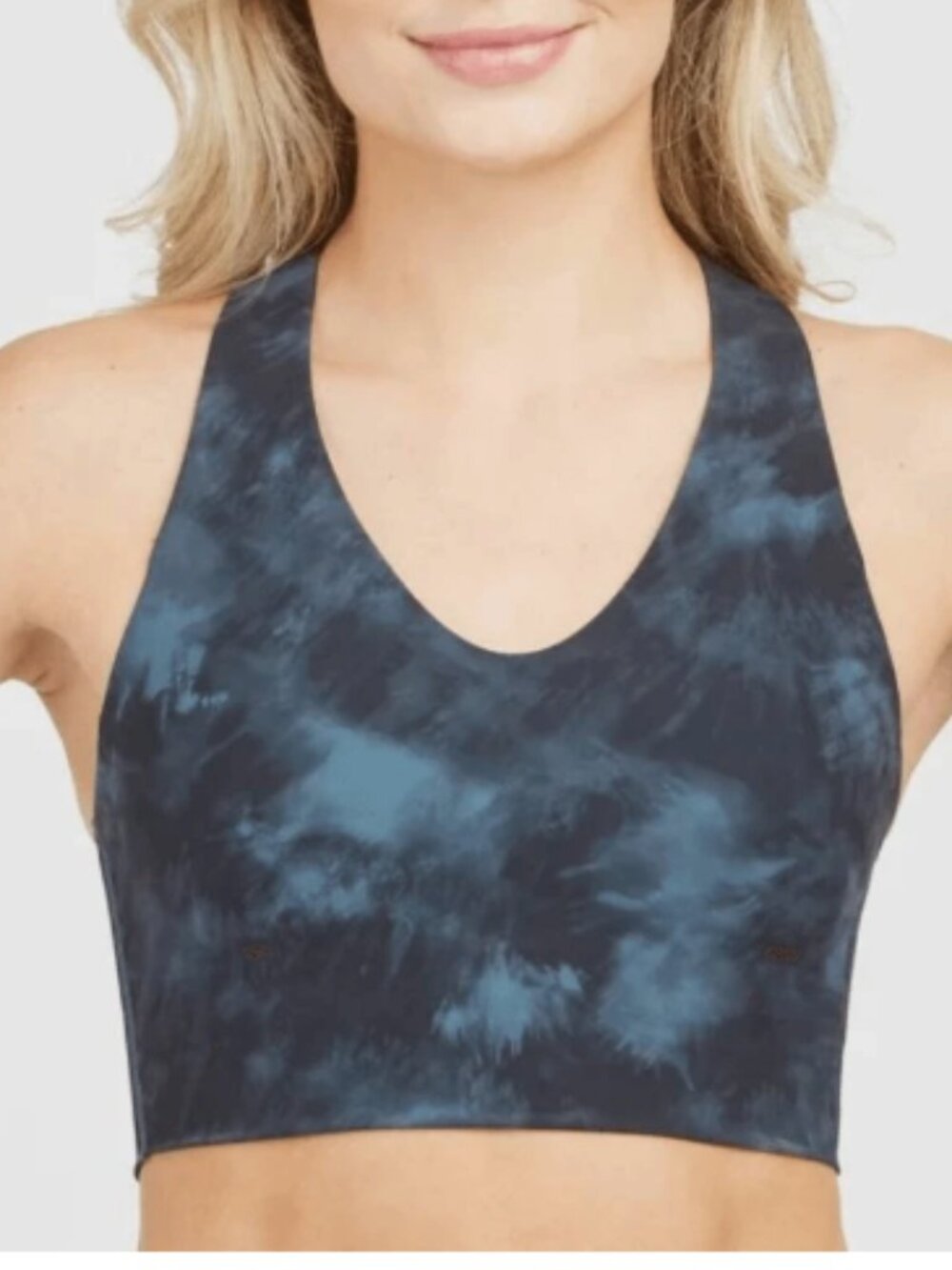 SPANX Medium Impact Storm Tie Dye Longline Racerback Sports Bra--NWT--XS
